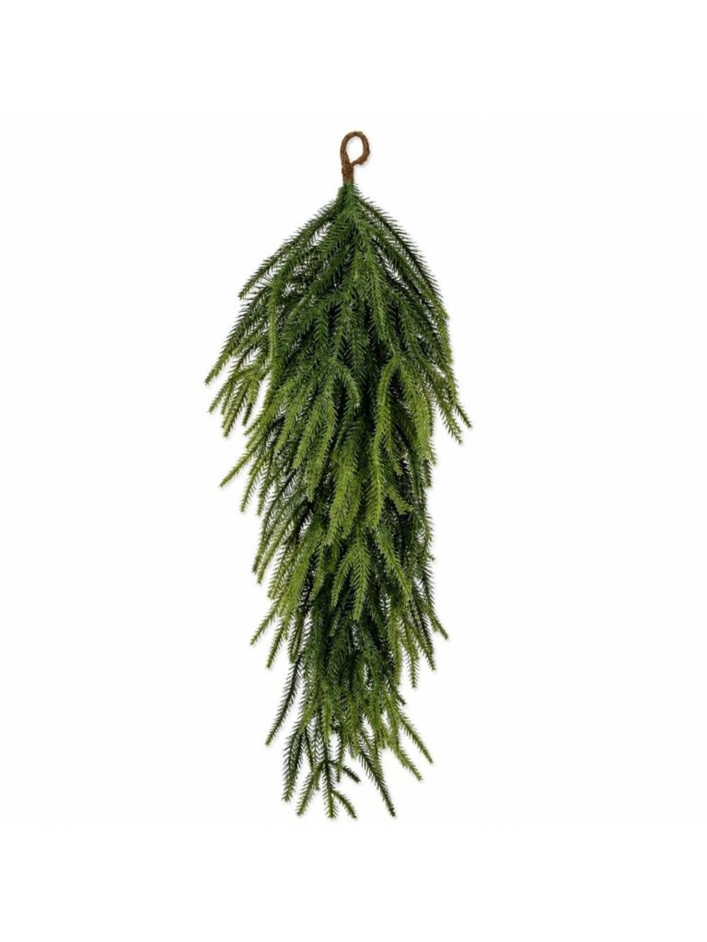 Norfolk Pine Teardrop Swag 30 Inch Vertical Door Swag Indoor Outdoor Lodge Cabin